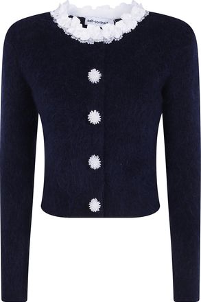 Self Portrait Sweater Pearl Trim Knit Jumper