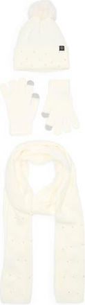 Nanette Lepore 3-Piece Faux Pearl Scarf, Beanie & Gloves Set in White at Nordstrom Rack