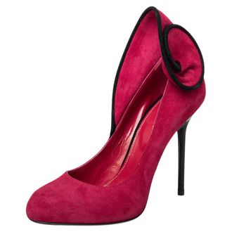 Sergio Rossi Pink Suede Swirl Pumps