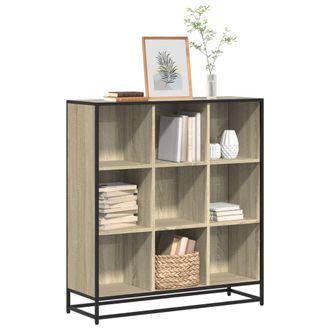 Berkfield Home Bookcase Sonoma Oak 97.5x33x107.5 cm Engineered Wood & Metal in Brown