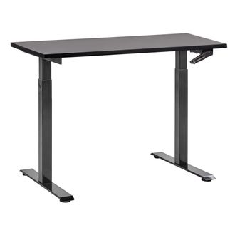 Beliani Beliani - Escritorio De Altura Regulable Manualmente Oficina Moderna Patas Cuadradas 120 X 72 Cm Tablero Negro Soporte De Acero Negro Destines
