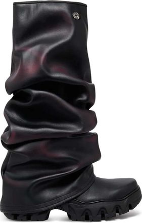 Rombaut Knielaarzen met ruches - Zwart