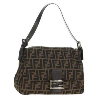 Fendi Pre-owned Vintage Zucca Canvas Shoulder Bag - Dames - Pre-owned - Bruin - Maat: ONE Size Leer