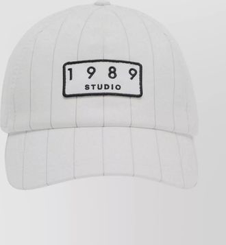 1989 STUDIO striped brim panelled design hat