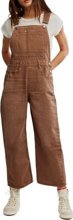 Free People Deep Trance Denim Overalls in Brown Sugar at Nordstrom Rack, Size Large