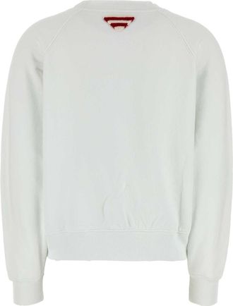 Prada Womens White Cotton Sweatshirt Bianco Felpe Sweater