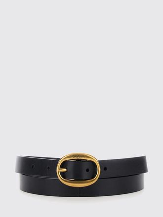 Saint Laurent Cintura in pelle di vitello con fibbia e logo inciso
