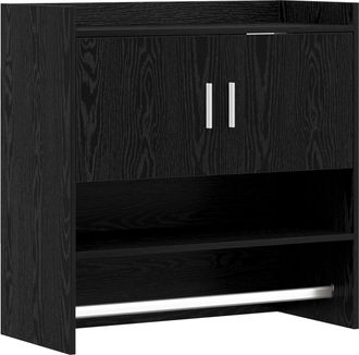 vidaXL Estante De Pared Montada En La Pared Roble Negro Vidaxl