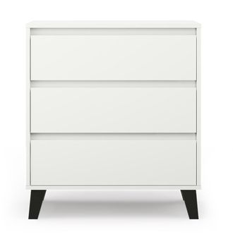 Topeshop Sonia - C&oacute;moda 3 Cajones Estilo Escandinavo - 70x39x78.5cm - Mueble De Almacenaje - Blanco
