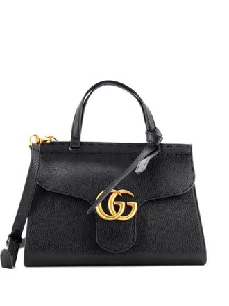 Gucci GG Marmont Top Handle Bag Leather Mini satchel - Zwart
