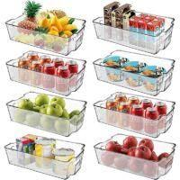 OEM Juego De 8 Cajas Organizadoras Para Refrigerador, 31,5 X 16 X 9 Cm, Para Refrigerador De Cocina, Organizador, Pl&aacute;stico Sin Bpa, Material Seguro Y Tran