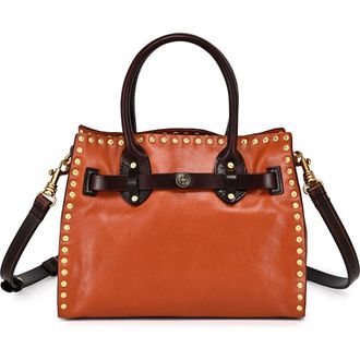 OLD TREND Westland Genuine Leather Studded Mini Tote in Caramel at Nordstrom