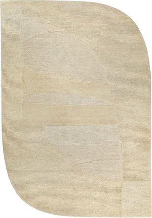 Wecon Home Alfombra beige de lana virgen, inspiraci&oacute;n natural 160x230
