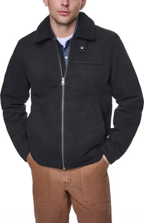 Levi's Western Utility Jacket with Faux Shearling Collar in Black at Nordstrom, Size Xx-Large