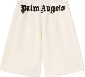 Palm Angels logo-print cotton track shorts - men - Cotton - L - White