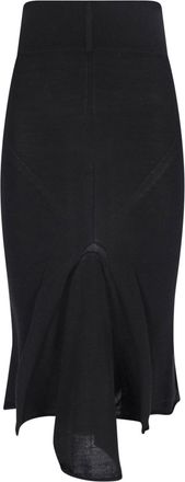 Rick Owens Asymmetrical midi skirt in wool