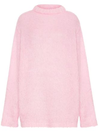 Maison Margiela oversized knitted jumper - women - Acrylic/Mohair - L - Pink