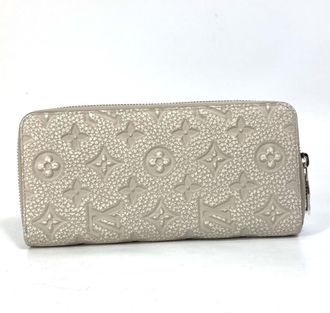 Louis Vuitton Blue Gray Leather Long Wallet (Bi-Fold) (Pre-Owned)