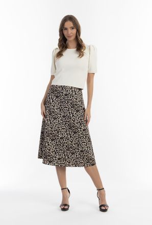 Faina midi rok met leo print caneva