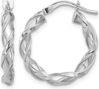 Diamond2Deal 14K Gold Polished Twisted Fancy Hoop Earrings