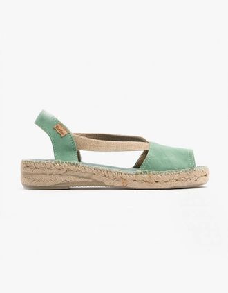 Toni Pons Womens Toni Pons ELLA Womens Suede Espadrille Sandals Mint - Green - Size: 4
