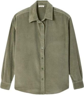 American Vintage Padow Shirt - Dames - Overhemden - Groen - S - Katoen - Overhemden