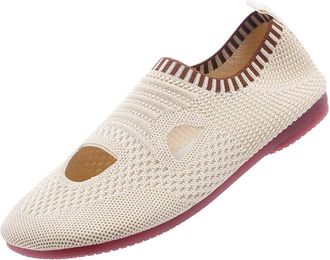 Generic Womens Orthopedic Sneakers Arch Support Shoes Womens Woven Orthopedic Breathable Soft Go Walking Slip Shoes Slip in Sneakers Arch Support (White, 6)