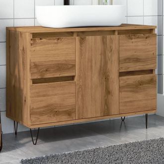 Berkfield Home Bathroom Cabinet Artisan Oak 80x33x60 cm Engineered Wood in Brown | Size: 80 x 33 x 60 cm