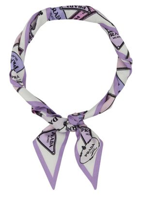 Prada Purple Printed Bandana Scarf