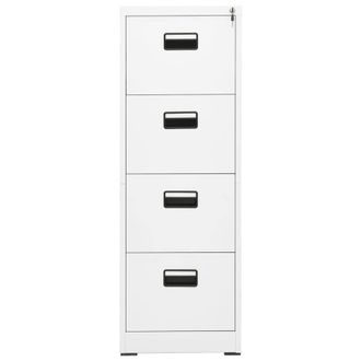 Berkfield Home Filing Cabinet White 46x62x133 cm Steel | Size: 46 x 62 x 133 cm