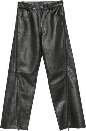Haikure Lederbroek - Dames - Leren Broeken - Zwart - W25 - Leer - Broeken