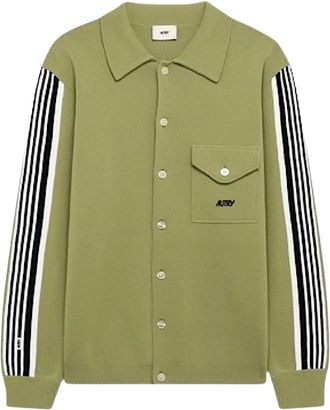 Autry Viscose Knit Jacket - Heren - Vesten - Groen - S - Truien & Vesten