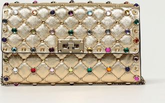 Valentino Garavani Borsa Rockstud Spike Valentino Garavani in nappa matelass&egrave; con cristalli