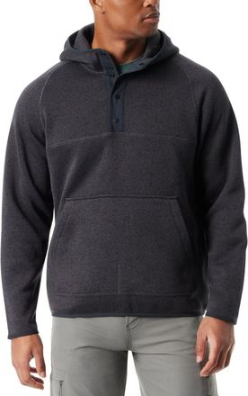 G.H. Bass & Co. Bass Outdoor Mixed-Media Hoodie Mens Black Regular Fit Quarter Snap FTS1642