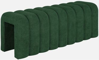 Sweeek Sweeek - Banco, pie de cama contemporáneo de tela, Ito, Verde oscuro, 114x40x45 cm