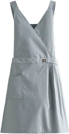 No Brand Delantal Impermeable Con Cuello En V Para Mujer, Ajustable, De Color Liso, Resistente Al Agua Y Al Aceite, Ecol&oacute;gico, Para Cocina, Hogar, Manicuristas
