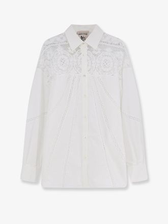 Semicouture Camicia in cotone con inserti in pizzo - SEMICOUTURE - gender_Woman