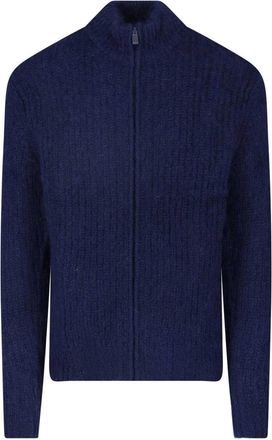 Aspesi Wool and Mohair Zip-Up Sweater