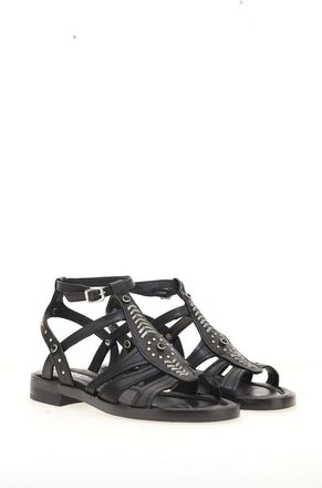 Mjus Platte sandalen in leer