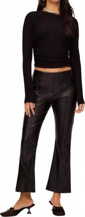 Fifteen Twenty Sigourney Pintuck Faux Leather Pants In Black