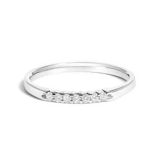 House of Brilliance 14K Gold 1/10 Ctw Diamond 7 Stone Band Ring in White Gold at Nordstrom, Size 8.5