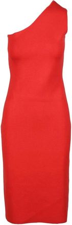 Sportmax Kleedjes, Dames, Rood, L, Polyester, Damesjurk in Viscose Polyester Mix