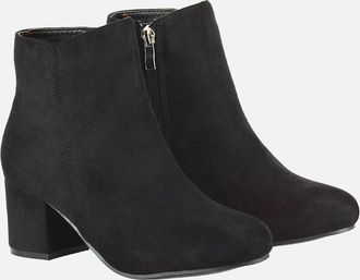 XY London Womens XY London Womens/Ladies Saffy Zipped Mid Block Heel Ankle Boots - Black - Size: 6
