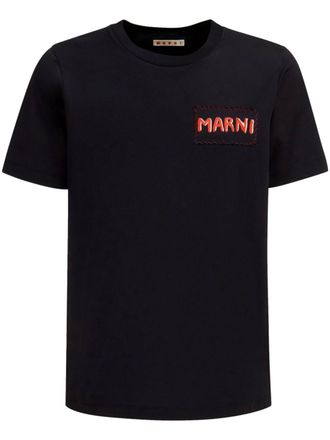 Marni T-shirt con applicazione logo - Nero