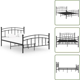 Les Tendances Letto nero - vidaXL Giroletto Nero in Metallo 200x200 cm - Letto 200x200 cm