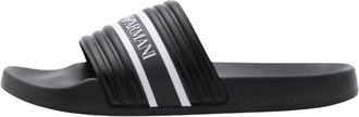 Emporio Armani Ex 000069_Af 16403 Logo Slides - Heren - Sandalen - Zwart - 43 EU - Polyester - Schoenen