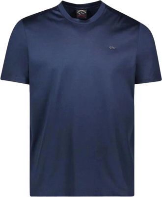 Paul & Shark Katoenen T-shirt met Korte Mouwen en Regular Fit - Heren - T-shirts - Blauw - 2XL - Katoen - Tops
