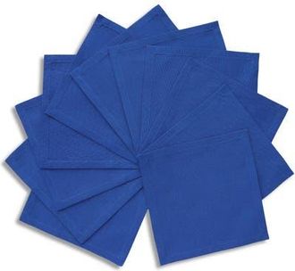 Solino Home Cotton Linen Plain Cocktail Napkins Set of 12, 6 x 6 Inch for Dining Table, Holiday and Everyday Table Decor - Dru in Blue at Nordstrom