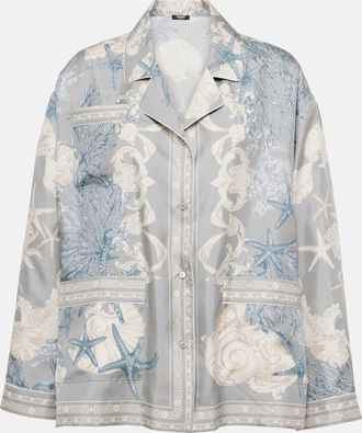 Versace Barocco Sea oversized silk twill shirt
