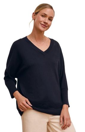Celtic & Co. Slouchy V-Neck Pure Wool Jumper in Navy at Nordstrom, Size X-Small